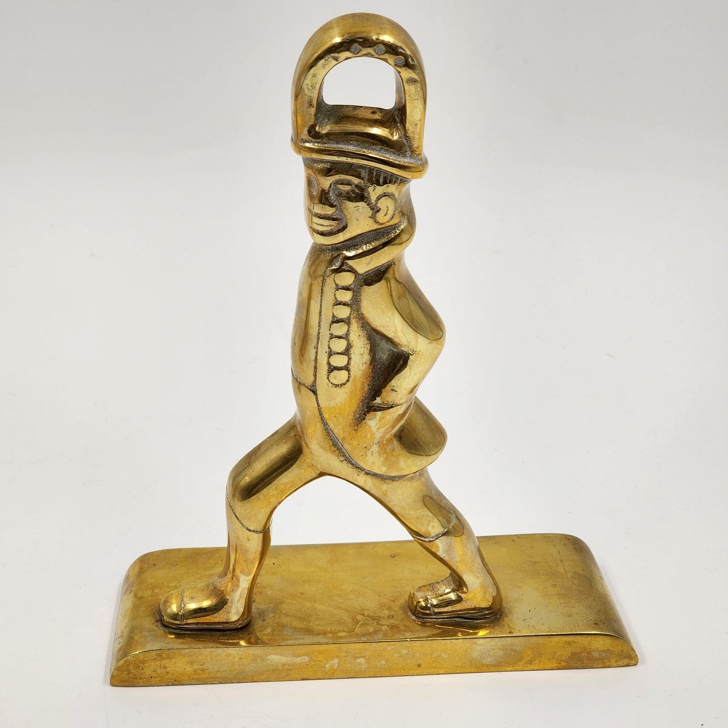 Virginia Metalcrafters Pair of Brass Hessian Soldiers Door Stoppers Bookends Vtg