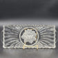 Stollen Platte Crystal Cake Plate Tray German Christmas Floral w Handles 14.25"