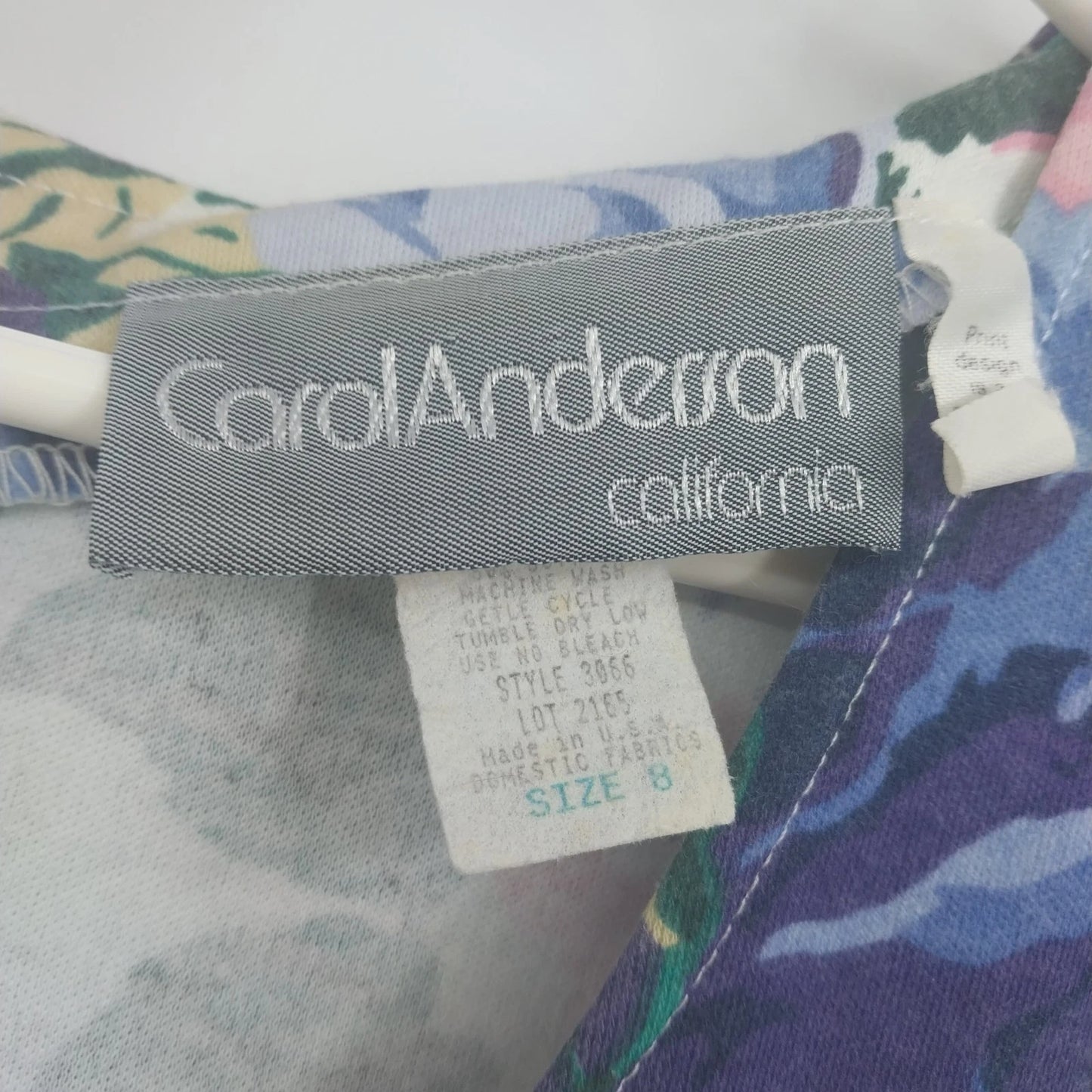 Carol Anderson California Floral Tea Dress Belted Rose Print Women's 8 USA
