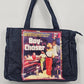Y2K Denim Tote Bag Boy Chaser Graphic Pop Culture Streetwear Blue Jean Purse Vtg