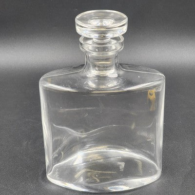 Waterford Clear Glass Oval Liquor Decanter with Stopper Spirit Barware 6"x3"x9"h