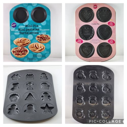 Wilton Various Shape Baking Cookie Sheet Style Pans Black Non-Stick Easy Release