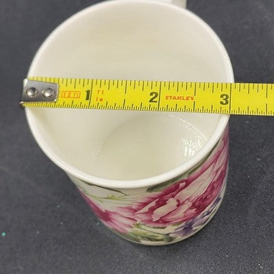 2 Crown Trent Coffee Mug Tea Cups Pink Peony & Pink Roses Bone China England