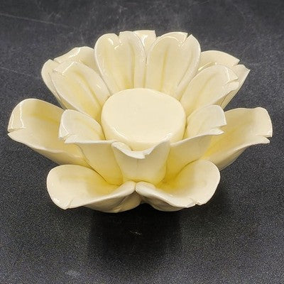 Studio Art Flower Figurine Glossy Porcelain Handmade Decor Marked Ceramic