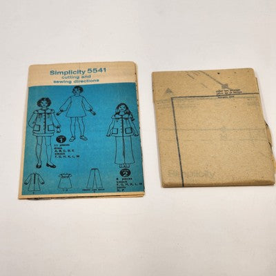 Simplicity 5541 Vintage Sewing Pattern 1973 Uncut Girls Smock Dress & Pants Sz 8