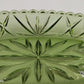 Hazel Atlas Avocado Green Oblong Relish Dish with Prescut Star Motif – 9.5 × 4.5″