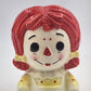 Rubens Original Raggedy Ann Ceramic Planter Vase 6" Original Japan 1976 Vintage