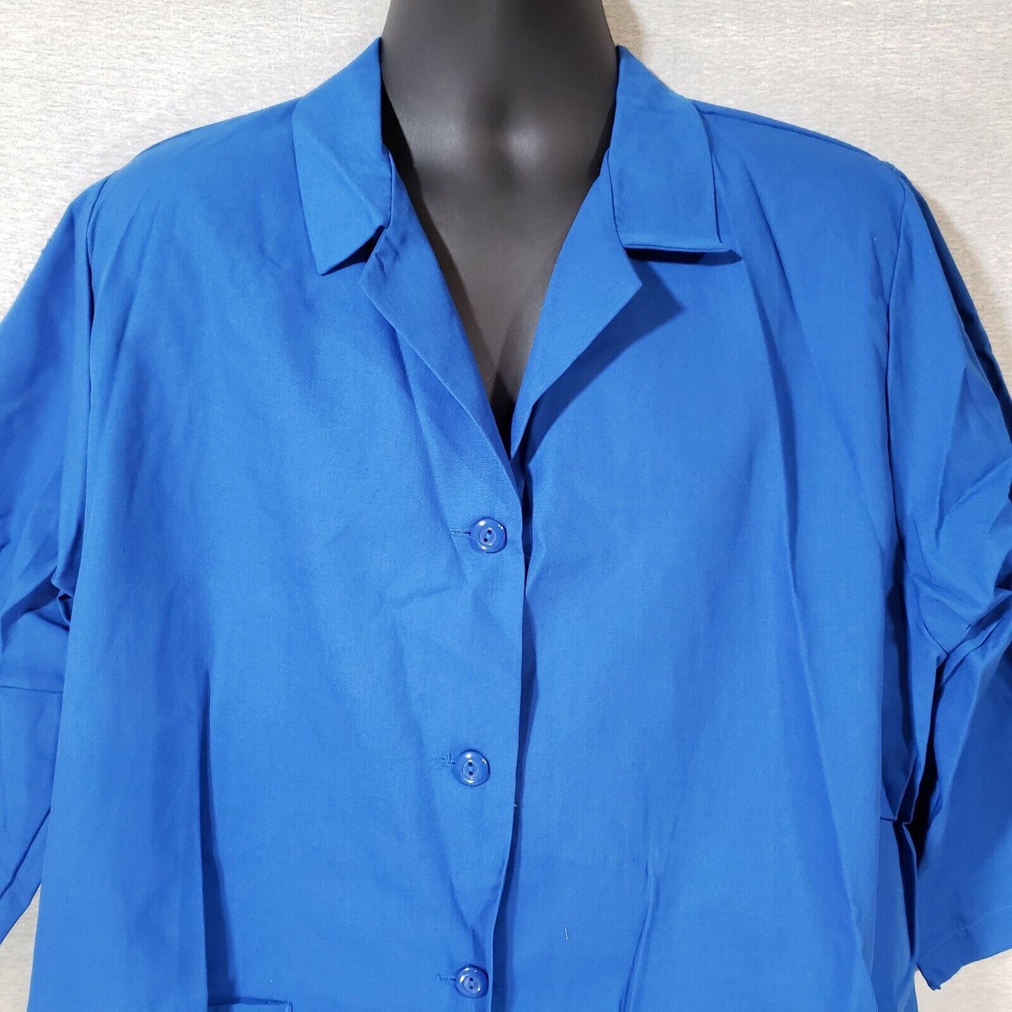 Royal Blue Women's Smock XL Fame Fabrics K72 ¾ Length Sleeves Counter Coat