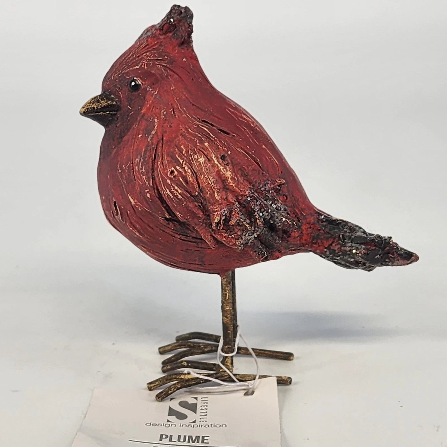 Lifestyle Design Plume Collection Cardinal Bird Figurine Red Porcelain 4.5" Vtg