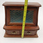 Wooden Musical Jewelry Box Jay Imports Angled Top Gold Diamond Blue Velvet 8"