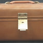 Brown Naugahyde Overnight Train Makeup Case 12" Mirror Liner Water Damage 1950s
