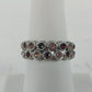 Silver Tone Pink Purple Rhinestone Double Row Band Ring Size 8 Statement Fashion