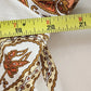 Talbots Women’s 16P Cotton Jacket Orange Paisley Floral Open Front 3/4 Sleeve