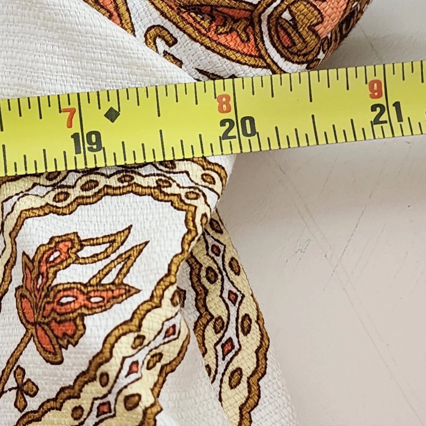 Talbots Women’s 16P Cotton Jacket Orange Paisley Floral Open Front 3/4 Sleeve