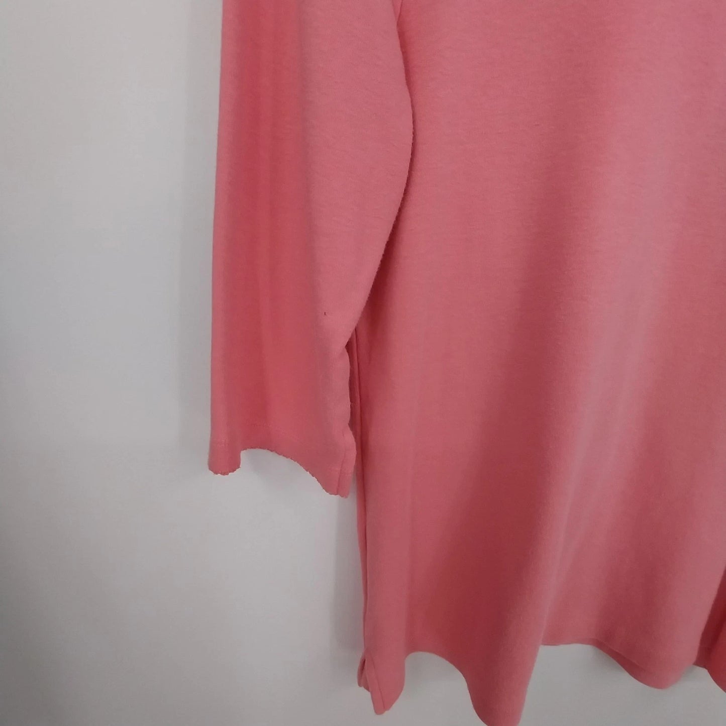 Kikit Sports Coral Pink Criss Cross Neck Top 3/4 Sleeve Women Medium Cotton