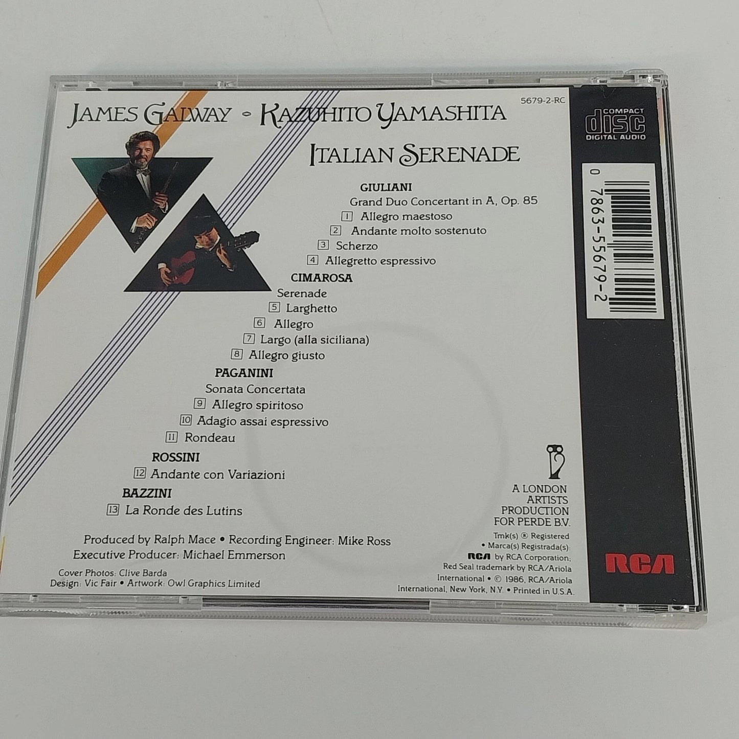 James Galway & Kazuhito Yamashita Italian Serenade CD 1986 RCA Red Seal Classic