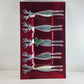 Crate & Barrel Reindeer Platter 17" x 12” Red Glass Serving Tray G7005 Vintage