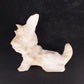 Hand Carved Stone Scottish Terrier Figurine White Scotty Dog 4.5" Animal