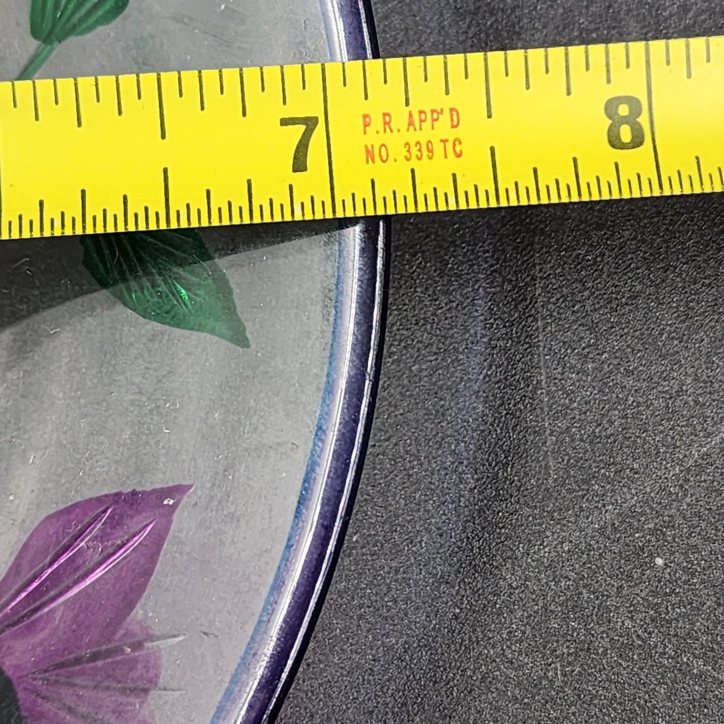 Yankee Candle Shade & Underplate Large Jar Purple Crackle Glass Floral Design