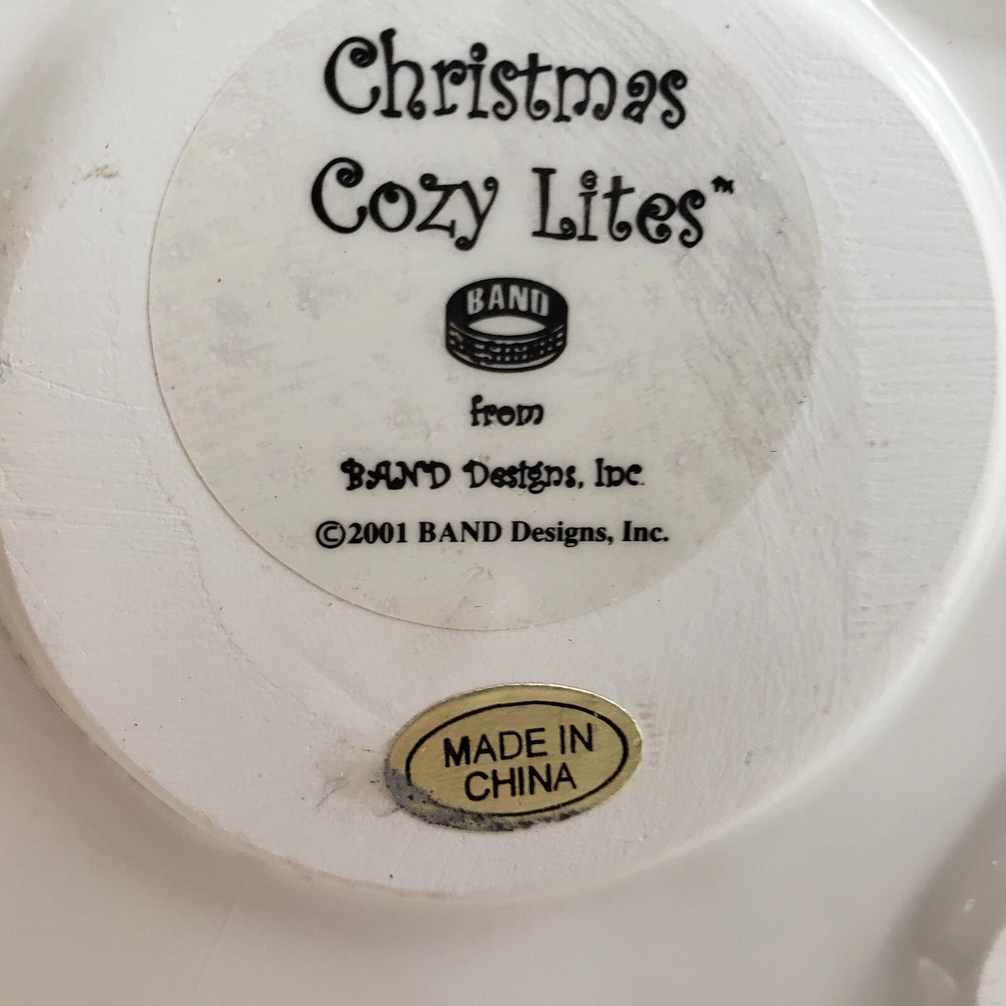 Toy Shop Christmas Cozy Lites Band Design 12" Ceramic Tea Light House 2001 China