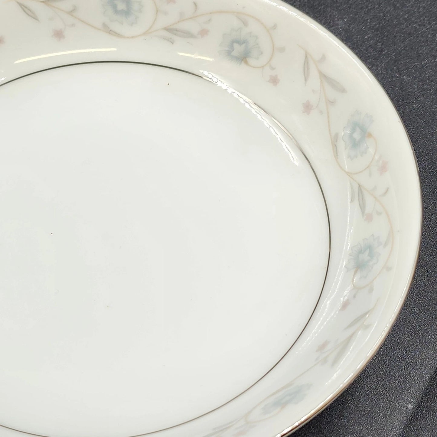 4 English Garden Coupe Soup Bowls Platinum 1221 Fine China of Japan 7.5"