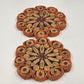 Set of 2 Vtg Straw Rattan Woven Trivets 7" Braided Kitchen Hot Pads Boho Decor