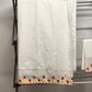 Solid White Twin Flat Sheet and Matching Pillow Case w Red & Yellow Floral Trim