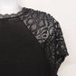 Torrid Women's Black Blouse Top Size 0 Plus Floral Lace Cap V-Neck Short Sleeve