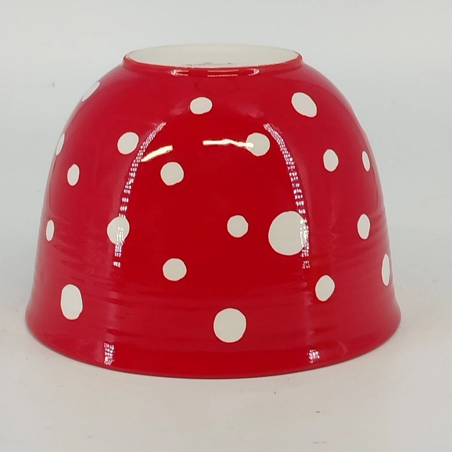 Hallmark Red Polka Dot Ceramic Mixing Bowl Farmhouse