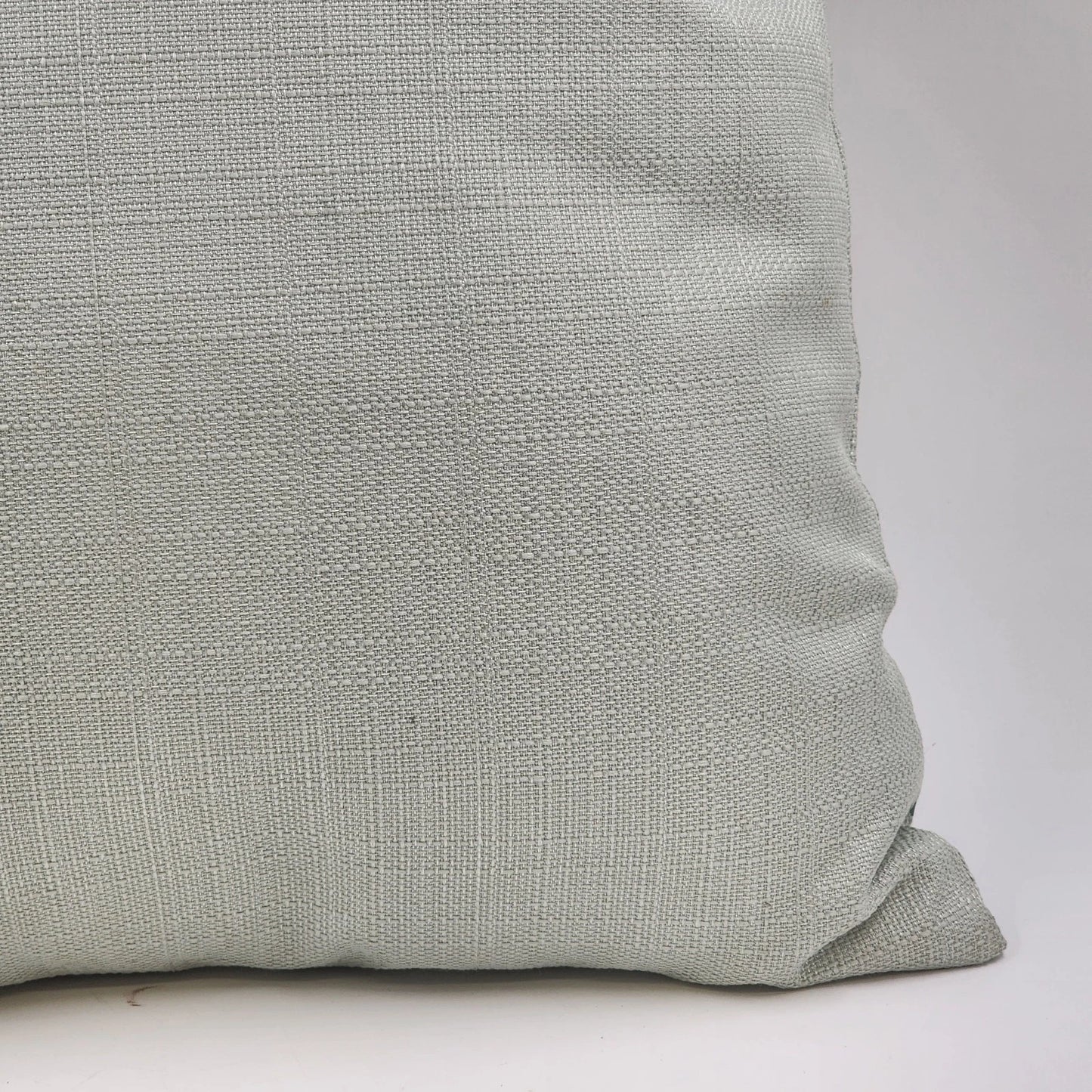 Decorative Down Throw Pillow 20"x20" Blues Embroidered Floral Leaf Cotton Canvas