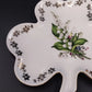 Handmade Czech Porcelain Clover Plate Lily of the Valley Gold Trim Trinket Dish