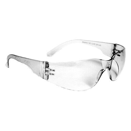 Mirage Safety Glasses 12 Pair Wraparound Clear Lens & Frame Lightweight Visitors