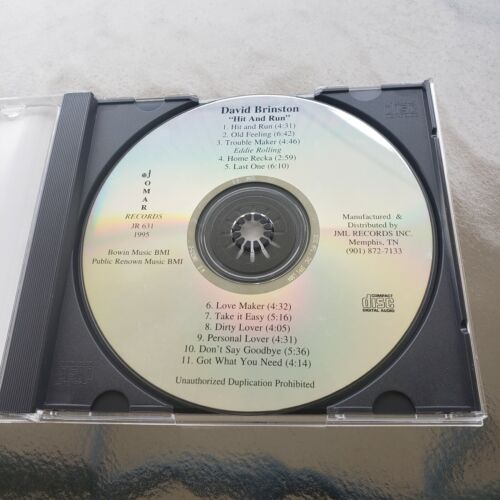 David Brinston Hit and Run CD 1995 Memphis R&B Soul Jomar
