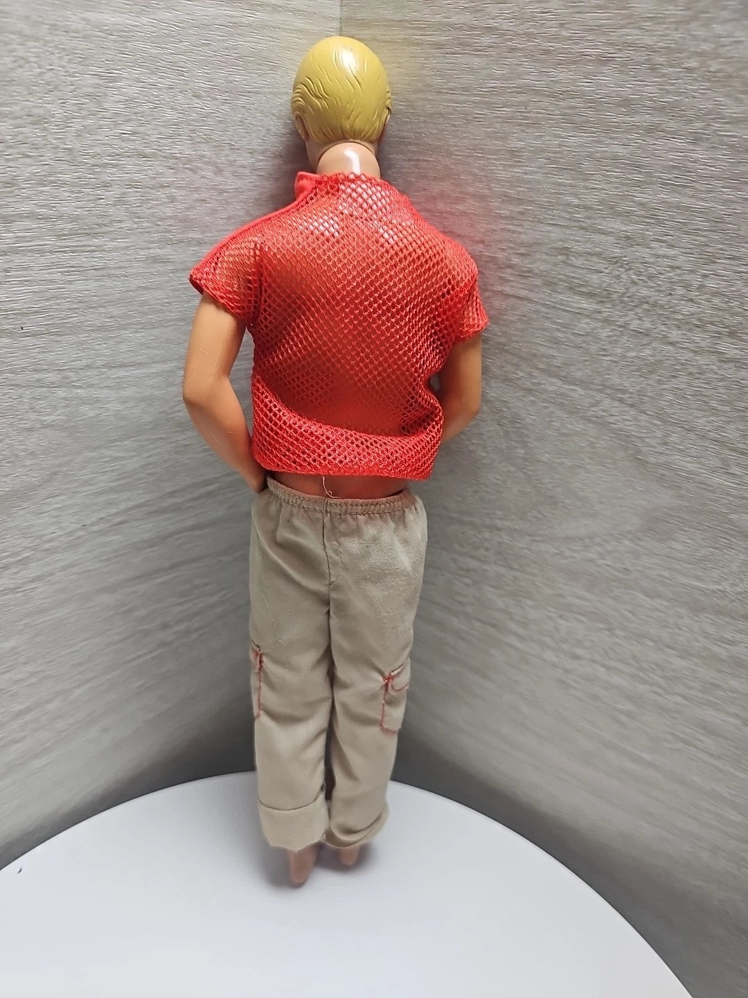 Ken Doll 1968 Mattel Blonde Painted Hair Red Shirt Vintage