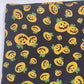 Black and Orange Halloween Pumpkin Pattern Linen Tablecloth 104 x 43 Inches