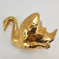 24k Swan Planter Gold Gilt Vintage Goose Trinket Dish Vintage Plant Holder