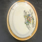Porcelain Oval Serving Dish 5" Hand Painted Floral Orange Black Trim Japan