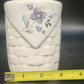 Pfaltzgraff April Soap Lotion Pump Dispenser 6.5" Ceramic Floral Basketweave Vtg