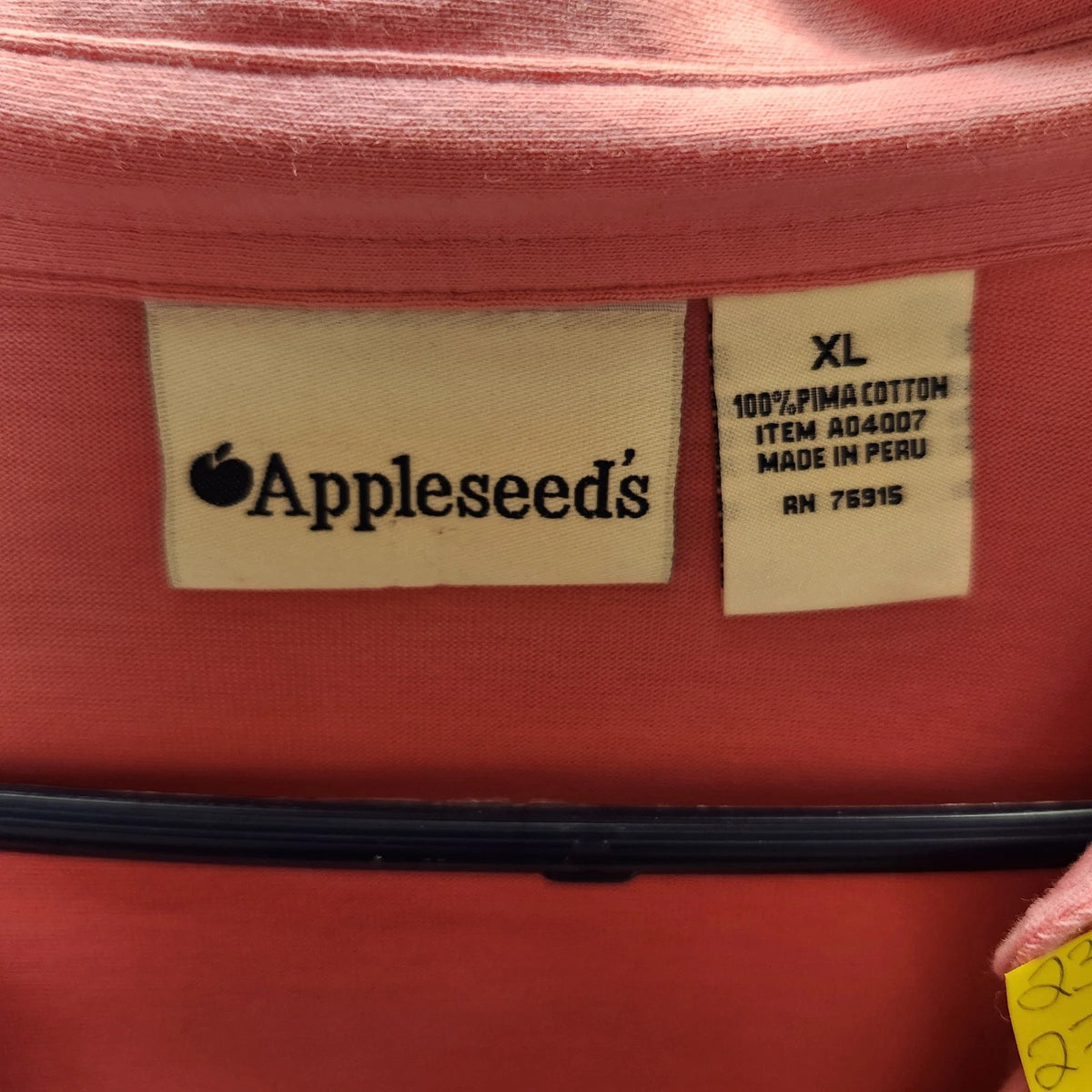 Appleseeds Women's XL Pink Cotton Knit Button Front Collared Shirt Long Sleeve