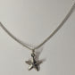 Silver Tone Tropical Necklace Steel Chain with Starfish Pendant Ocean Motif 10"