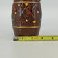 Japanese Brown Rickshaw Decanter Saki Shot Stopper Ceramic Hand Painted Barware