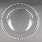 Jay Imports Serving Platter Plate 13" Round Beads Edge Clear Glass Vintage China