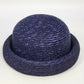 Purple Straw Bowler Cloche Hat Women's One Size Rolled Brim Summer Sun Hat