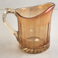 Pitcher Iridescent Amber Cream Marigold Ribbed Jug With Handle Vintage