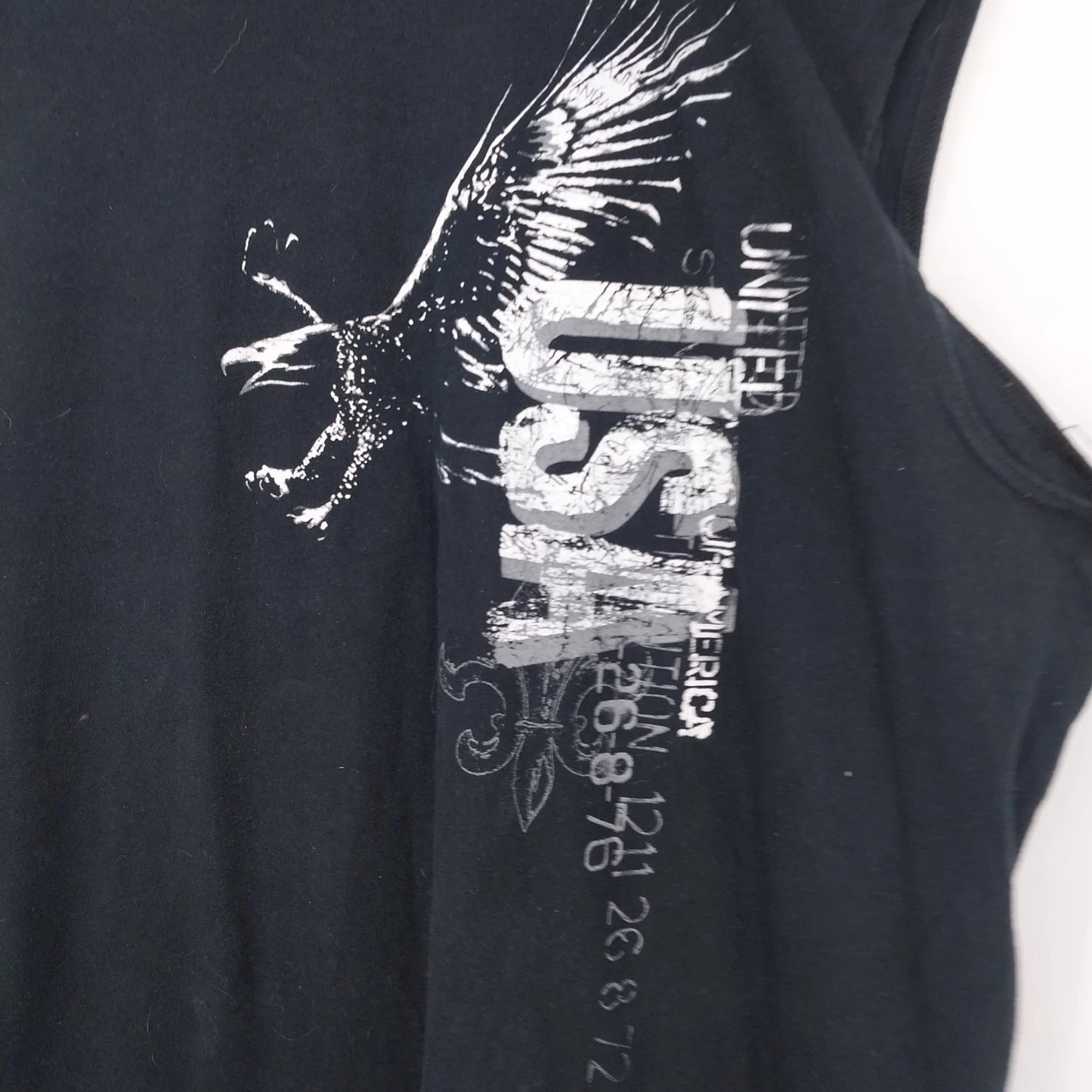 Gildan USA Eagle Sleeveless Muscle Tee Black Mens XL Cotton Shirt
