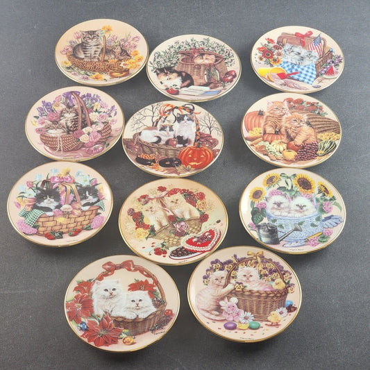 Kalendar Kitties Mini 3.5" Decorator Plates by Barbara Higgins-Bond Choose Month