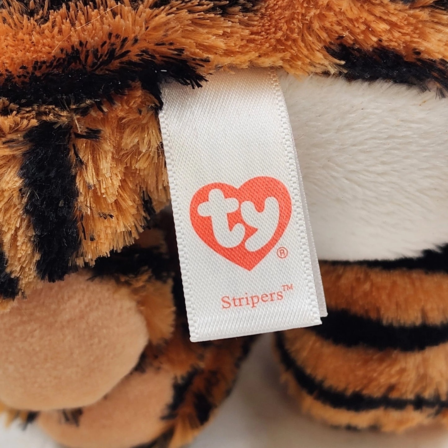 Ty Beanie Babies Stripers 2011 Tabby Cat Plush Orange Tiger Stripes 6" Polyester