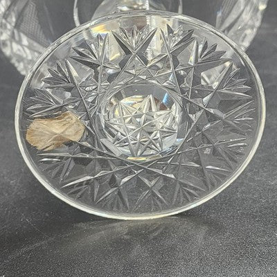 American Brilliant Hand Cut Glass Lead Crystal Pedestal Compote Candy Dish 5.25"