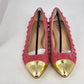 Mixx Shuz Robin Coral Suede Ballet Flats Gold Toe Women 8