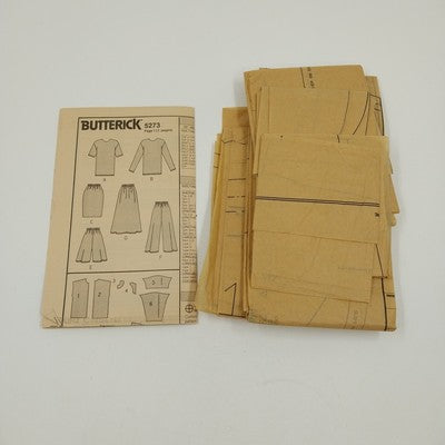 Butterick 5273 Vintage Sewing Pattern 1991 Cut Misses Top and Skirts Size XS-M
